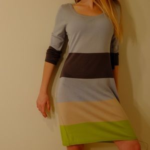 💚✨BCBG Maxazria Long-sleeve Cotton Striped Dress